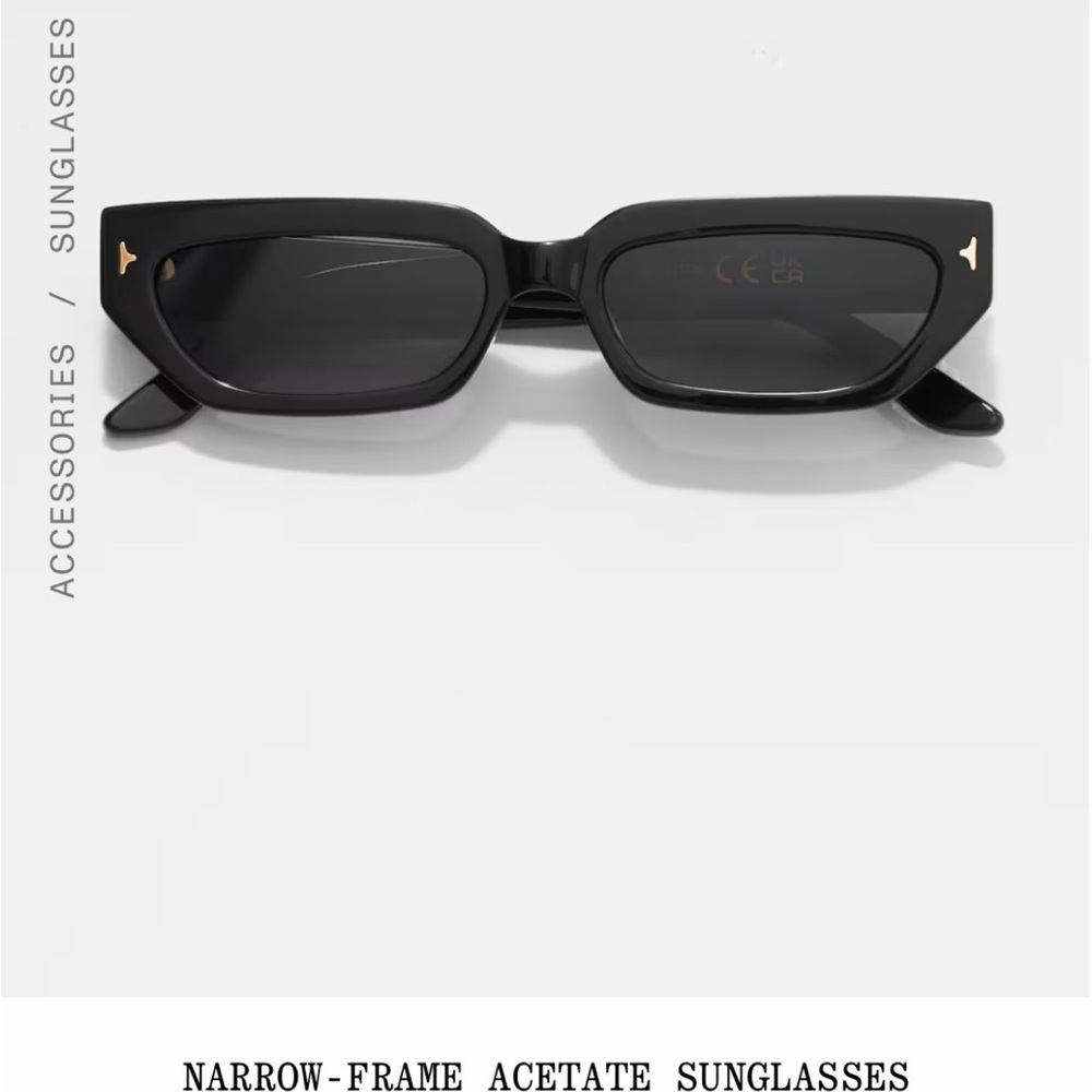 & Other Stories Black Narrow Frame Sunglasses Ace&Tate Collab